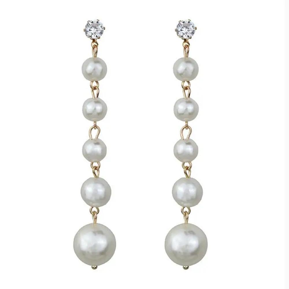 Best Selling Wild Fashion Simple Pearl Bean Earrings Women Girls Earrings Jewelry Crystal Earrings Brincos