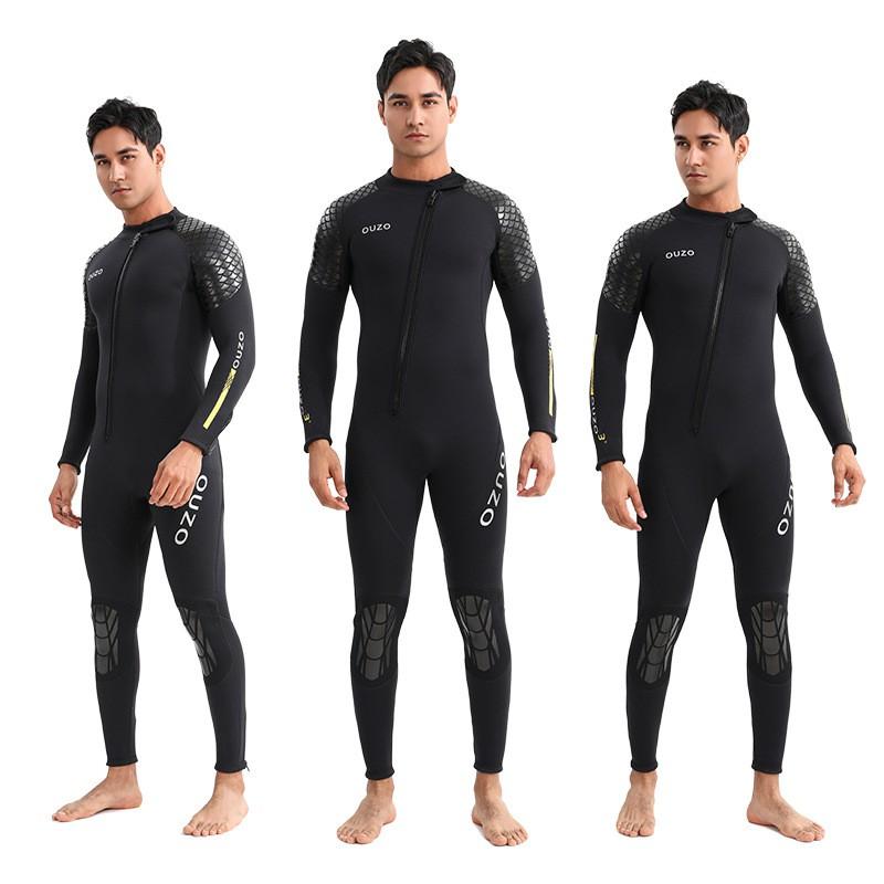 3mm Diving Suit OUZO Men Women's Long-sleeved One-piece Thick Warm Surfing Swimming Snorkeling Jellyfish