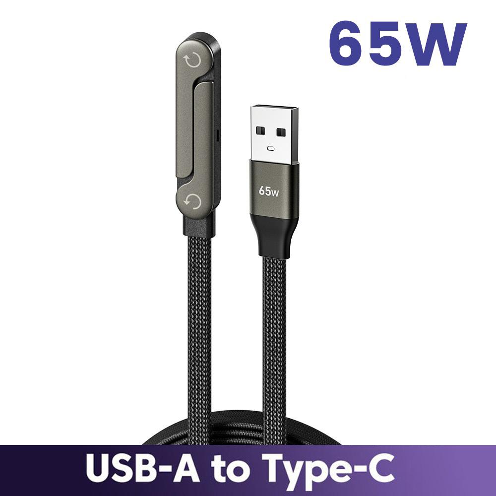 Usb 65W Fast Charging Cable With Foldable Phone Holder 2-In-1 Type-C Quick Charge Data Wire Usb C Charging Line For Mobile Phone 1m