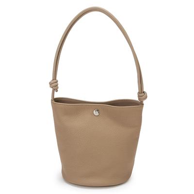 Sac à Bandoulière avec Poignée Nœud en Cuir Thermorétractable Greige [Breath TOPKAPI] 2 Voies