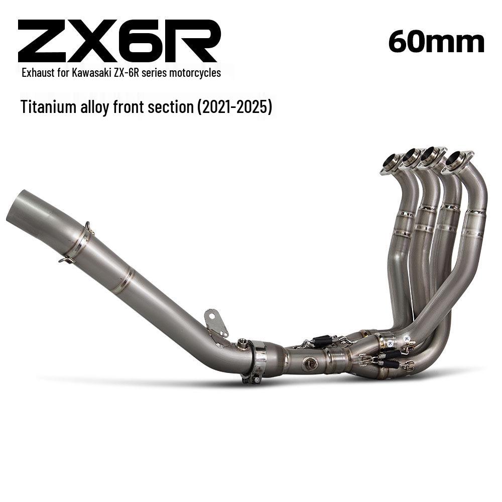 Kawasaki ZX6R Titanium Front Exhaust Pipe for 2021-2025 Models