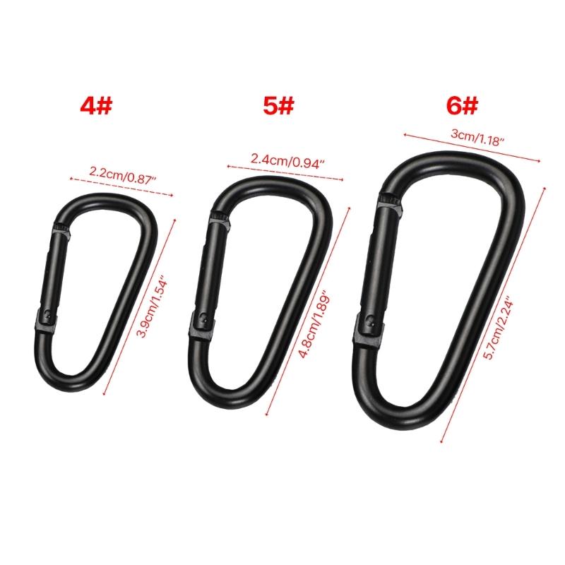 4 Pcs Heavy Duty Spring Snap Hook Small Mountaineering Buckle D Rings Clip Hook Climbing Carabiner Keychain Clip