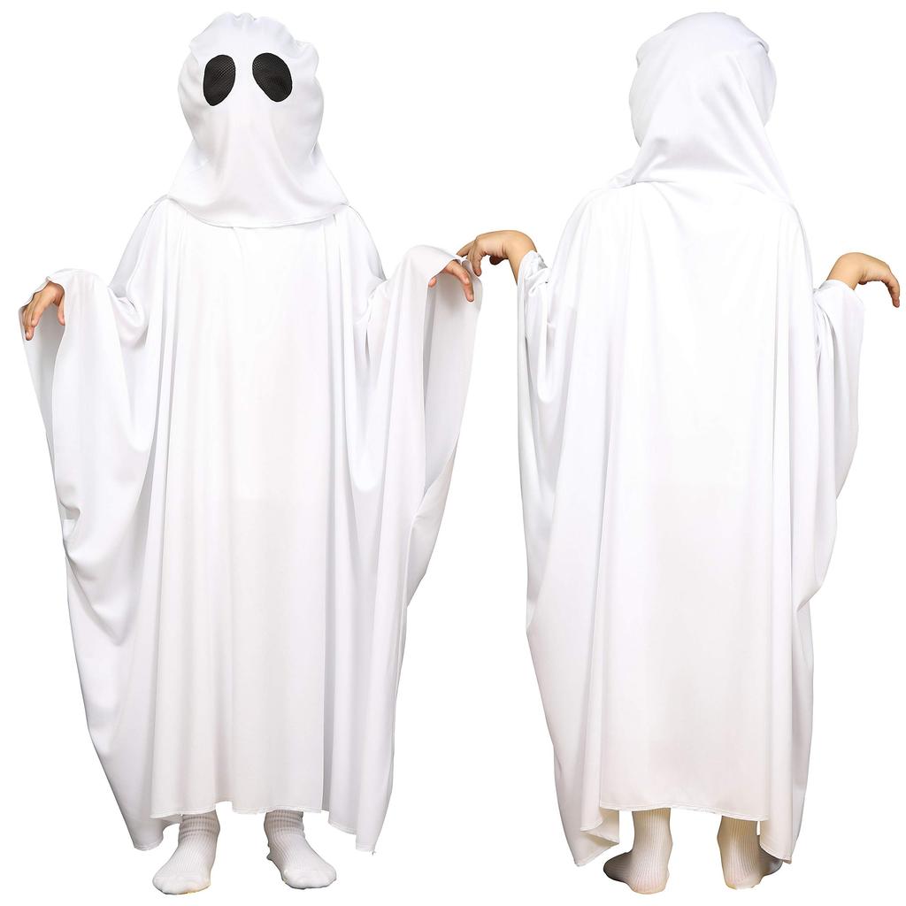 Clearstone Cosplay Halloween Ghost Poncho for White Kids,