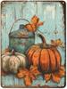 Herfst Blikbord Vintage Metaal Herfst Wanddecoratie voor Huis Keuken Portiek en Tuin Rustieke Herfst Oogst en Thanksgiving Decoratie