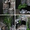 Random Color Creative Castle Shape Fish Tank Ornaments Decoration Landscaping Resin Rockery Aquarium Rockery Home Craft Ornament