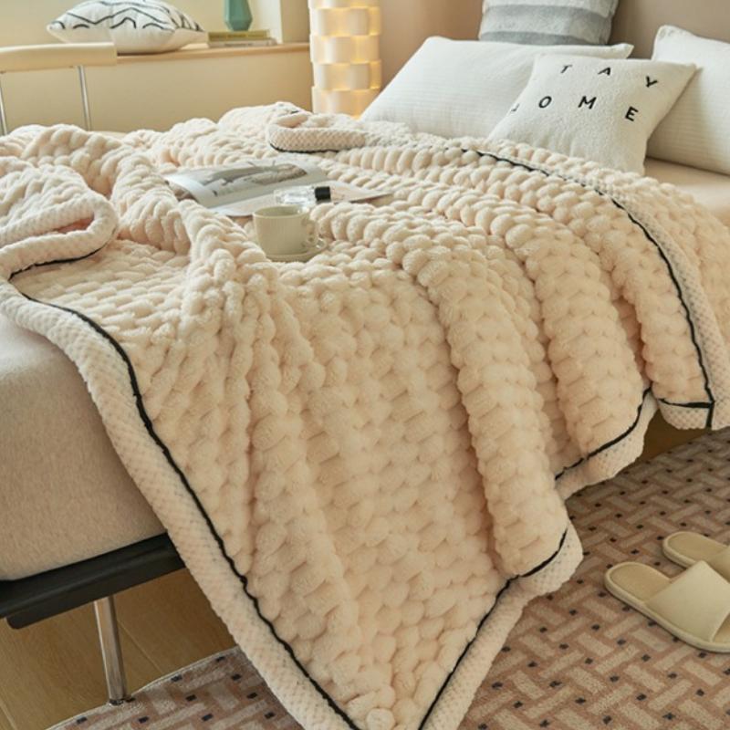 Solid Color Blanket, Soft Warm Throw Blanket Nap Blanket for Couch Sofa Office Bed Camping Travel, Multi-purpose Gift Blanket for All Season