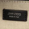 Used JIMMY CHOO logo Tote Bag canvas leather Beige Black Used Women