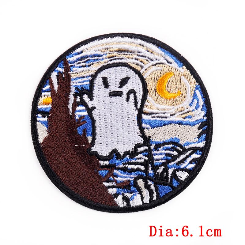 Punk Heart Embroidery Patch Iron On Patches For Clothing Thermoadhesive Patches On Clothes Waves Applique/Patches On Clothes