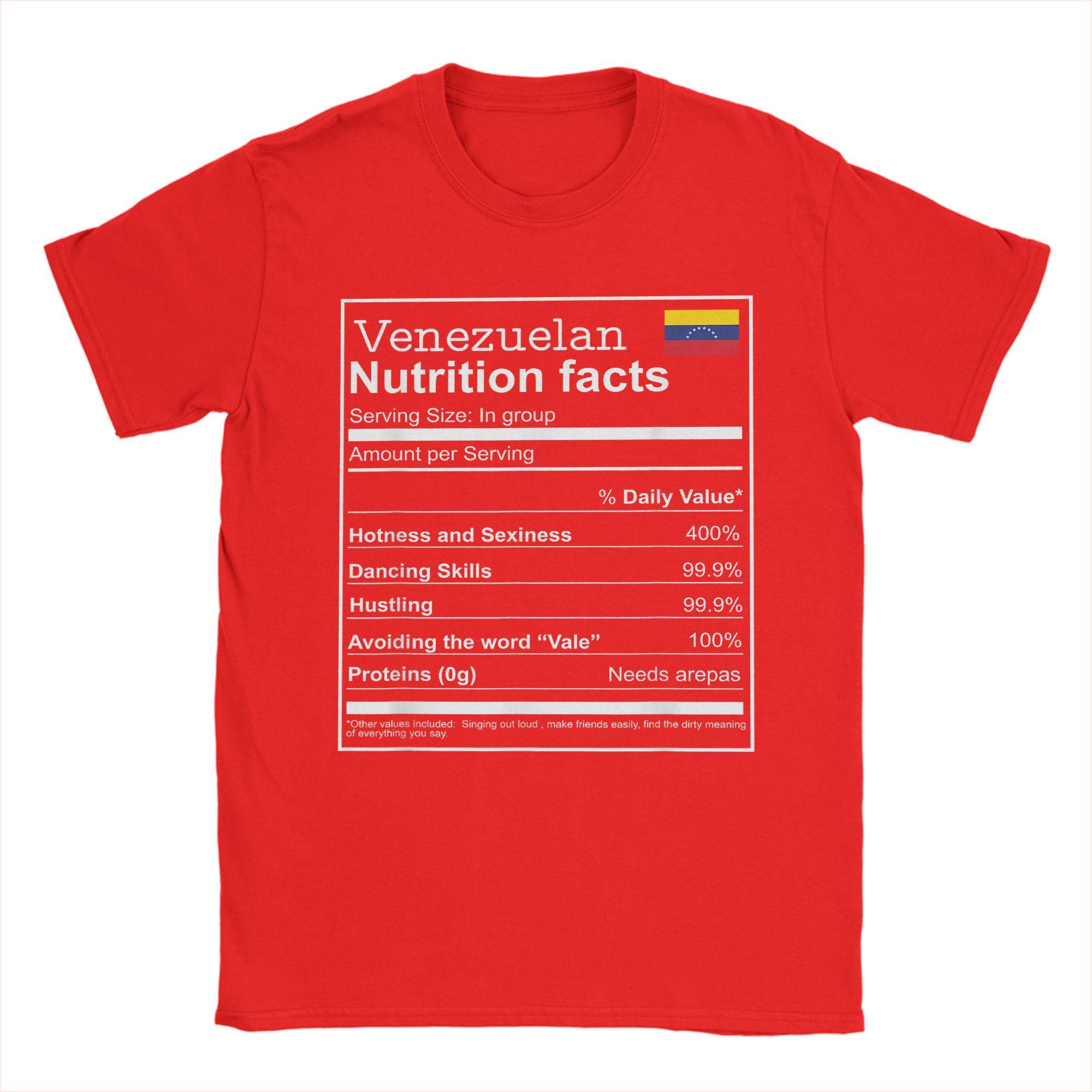 Venezuelan Nutrition Facts TShirt Beach 100 Cotton T Shirts For Unisex Hippie Pattern Tshirt Short Sleeves Awesome Top Tees S