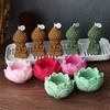 Lotus Candlestick Silicone Mold 3D Buddha Statue Shape Candle Mold Aromatherapy Gypsum Mold Concrete Plush Flower Pot Mold