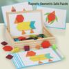 Magnetic Wooden Tangram Puzzle for Kids - Educational Geometric Building Blocks Toy