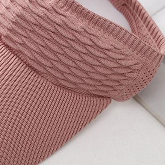 Dame Sommer Solskjermhatt Justerbar Åpen Topp Baseballcaps Elastisk Strikket Sportshatt for Tennis Golf Løping