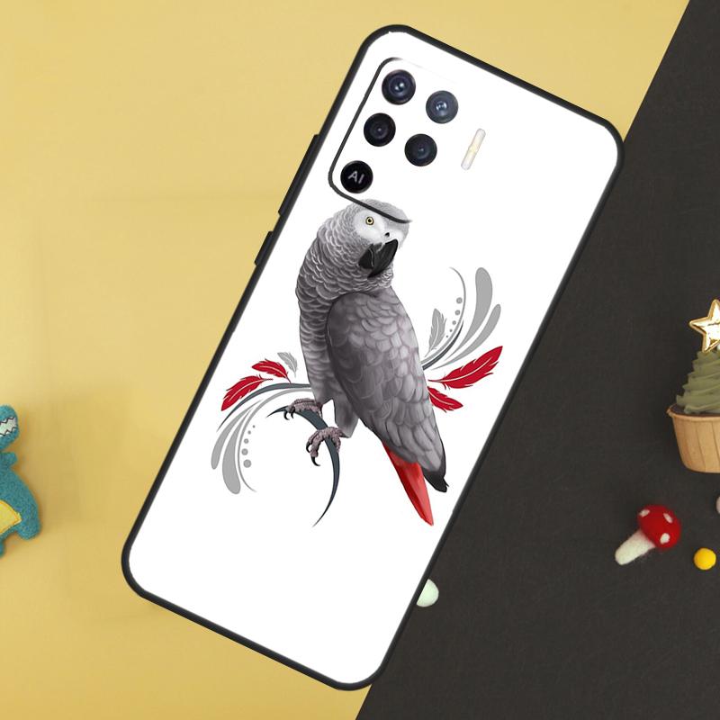 African Grey Parrot For OPPO A78 A98 A58 A54 A74 A94 A76 A96 A5 A9 A52 A72 A77 A79 A53S A57S A15 A16 A17 Case