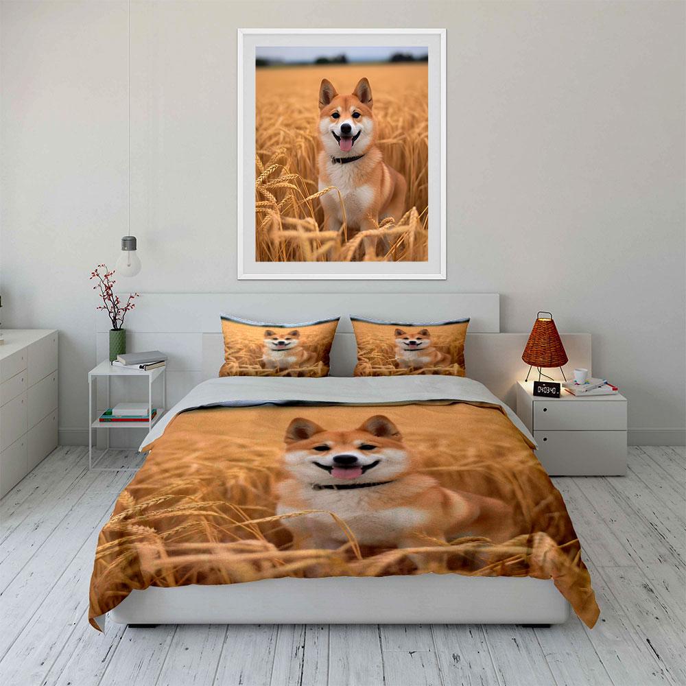 "Dog Collar Printed Bedding Set" Multiple Sizes Kid's and Adults' Bedroom Exquisite 3PC Bedding Set Gift