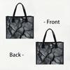 Grey Cracked Pattern Tote Bag Large Capacity Casual Handbag for Daily Outdoor Shopping Use