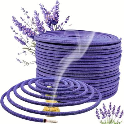 Hundred Day Floral Fragrance Roll: Long-Burning Natural Spiral Incense with Lavender and Mint for Outdoor Use