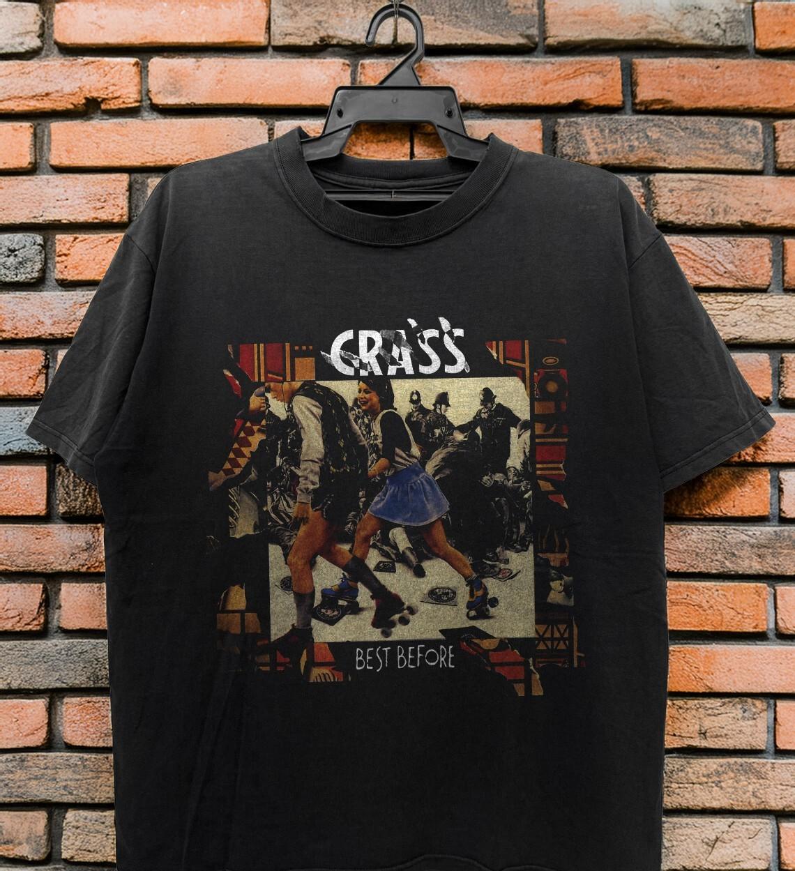 NEW! Crass Best Before Unisex Black Cotton T-Shirt M