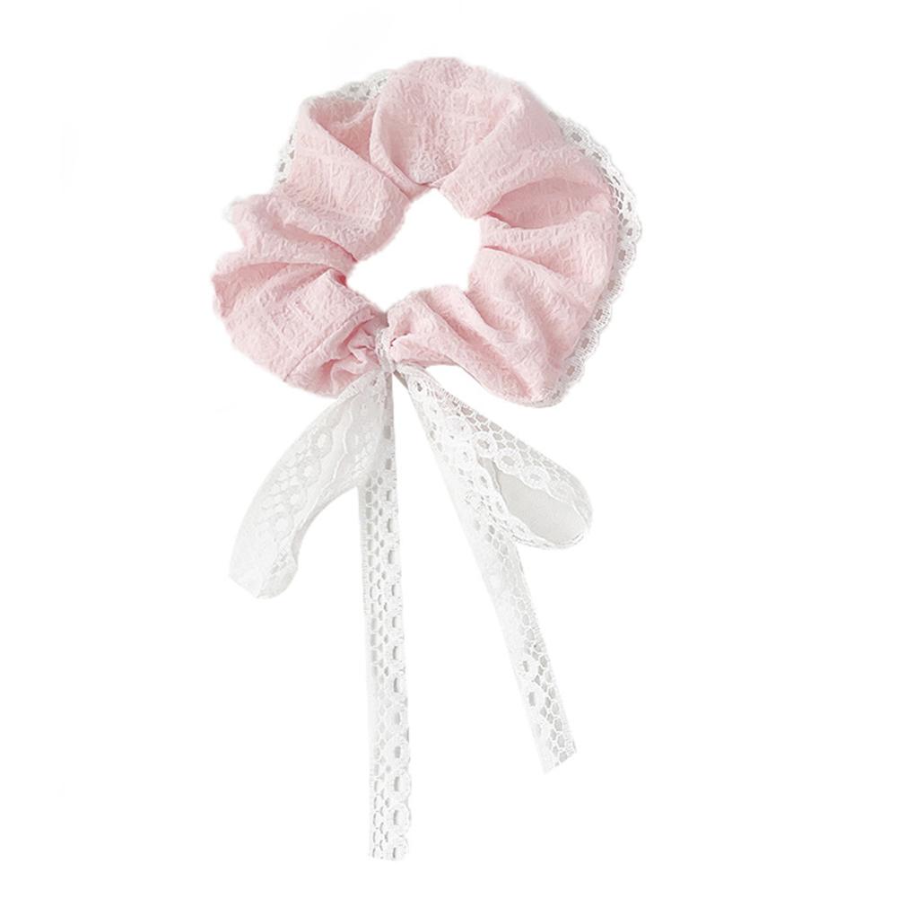 

Сладкий бант лента повязка на голову кружевной бант повязка на голову корейский стиль волосы завязанные волосы веревка резинка аксессуар Z6K7 One size_Pink