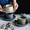 Skandinavisches Keramik-Kaffeebecher- und Untertassenset für den Haushalt, Nachmittagstee-Tassenset mit Tassenhalter, Kleine Luxus-Exquisite Kaffeetassen