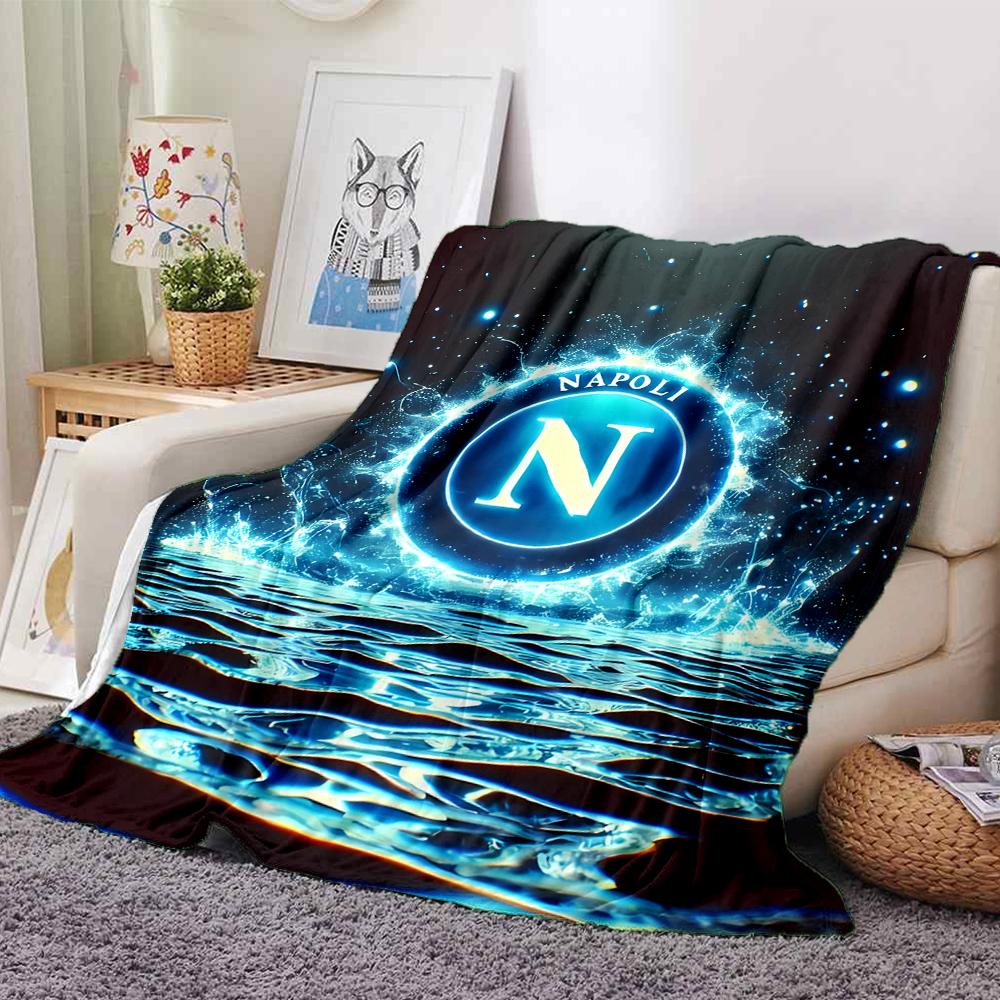 1pc Blanket - NAPOLI LOGO Print Design,Lightweight Blanket for Sofa,Bed- Soft &Warm,Gift for All Seasons