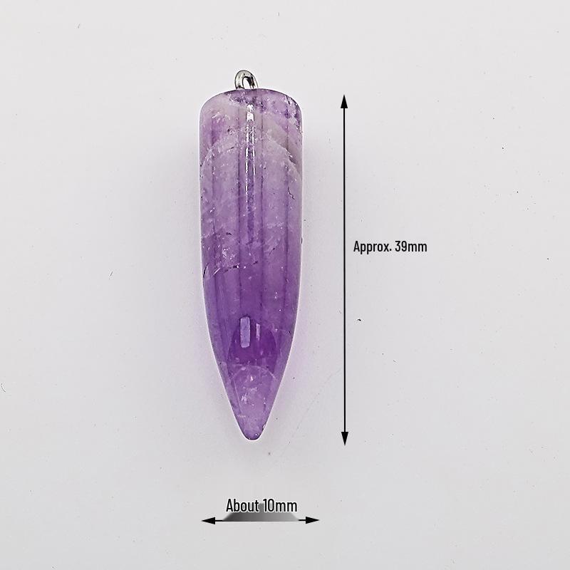 Crystal Agate Bullet Necklace Pendant & Keychain Accessory