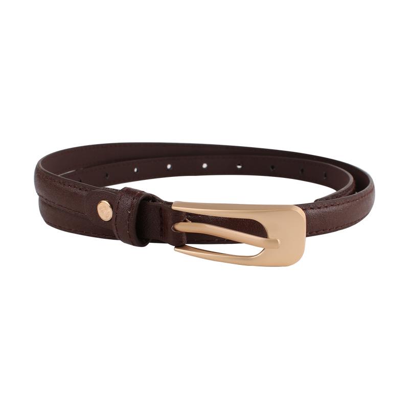 

Корейский стиль ретро женский тонкий кожаный ремень: Универсальный аксессуар для костюмов, юбок и джинсов 110cm кофейный