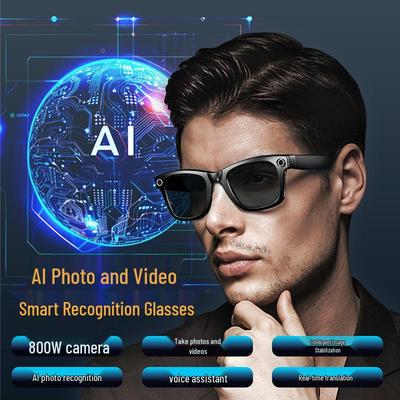 2025 AI Smart Glasses: Camera, Voice Assistant, Object Recognition, Bluetooth Translation.