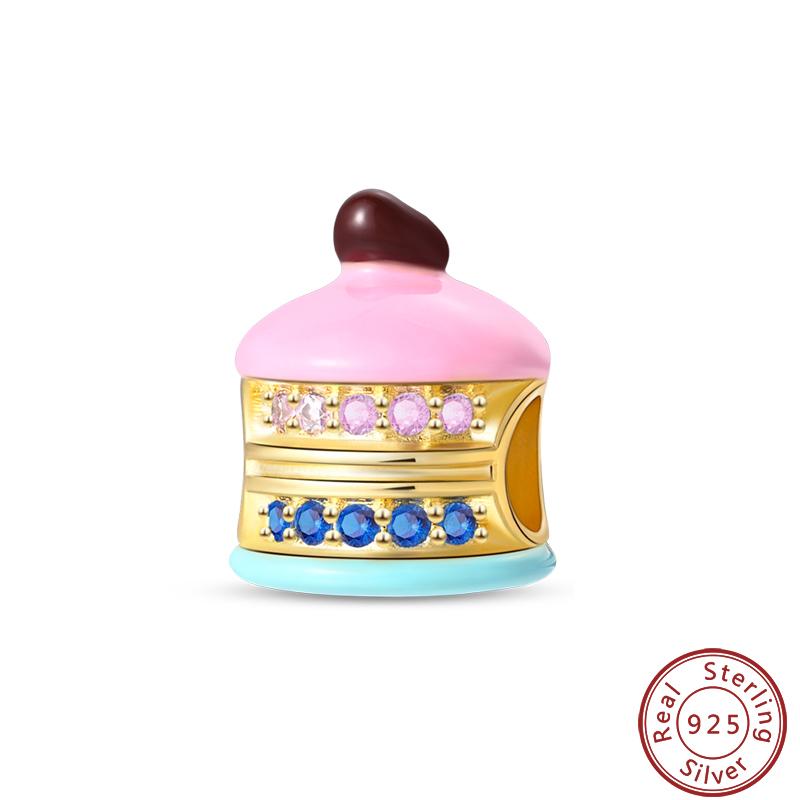 Dessert Afternoon Tea Series Copper Coffee Cake Pizza Fries Sweet Charms Beads 3Mm Diy Fine Jewelry Making