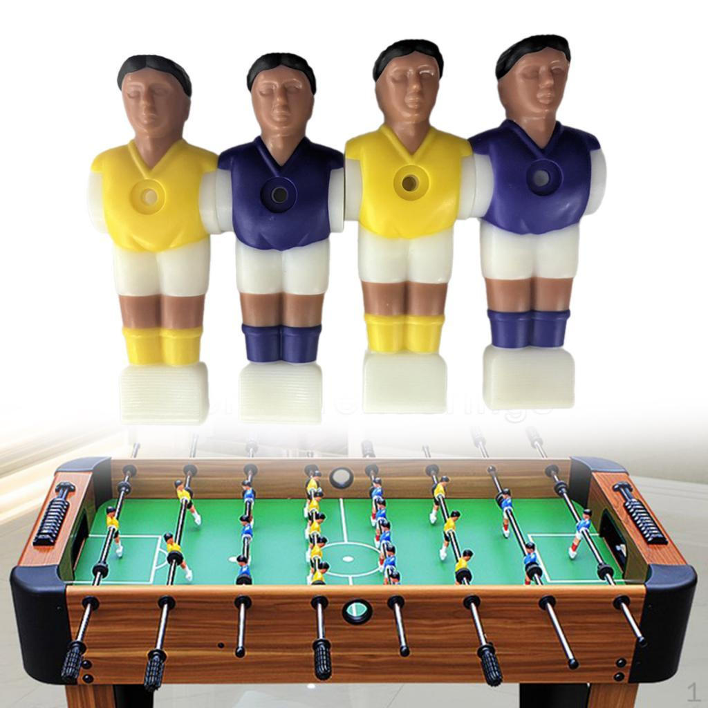 

4 Pcs Resin Foosball soccer for table Top Guys Miniature Player Model Tournament Indoor 2 yellow 2 purple