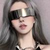 Futuristic Sunglasses Funny Mirrored Party Glasses Futuristic Rimless Eyeglasses for Women Men Halloween Cosplay Party