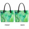  Green Mermaid Printed Tote Bag Casual Large Capacity Reusable Handbag for Daily Shopping Travel
