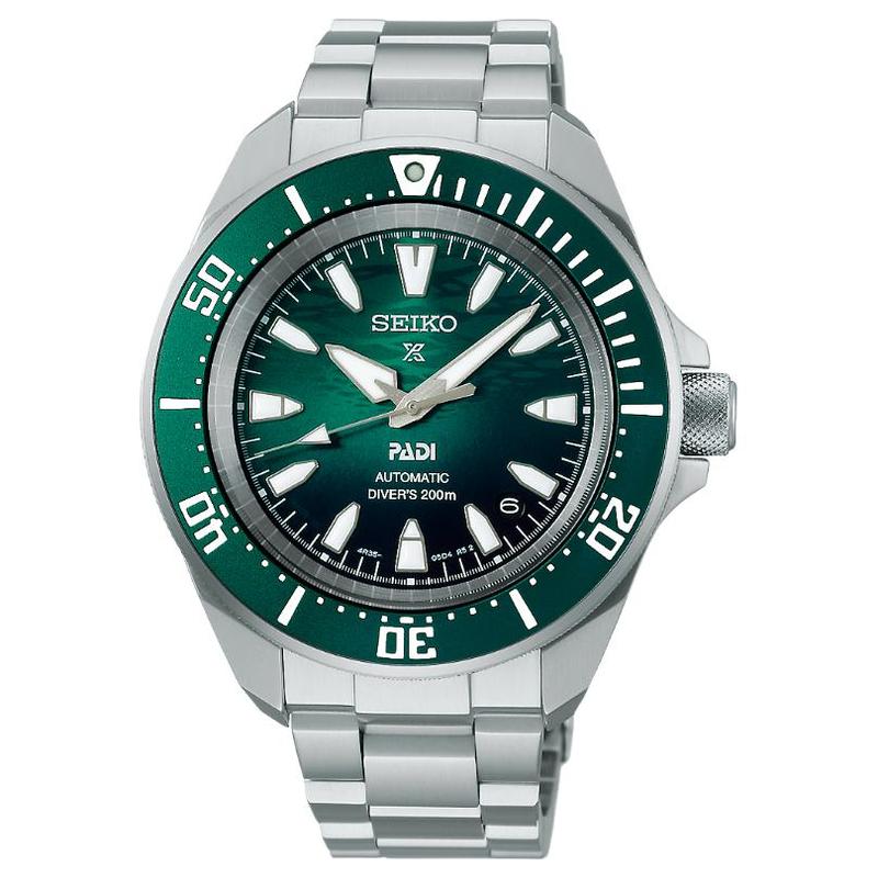 SEIKO 200 meters waterproof Automatic Steel Strap 41.7mm men s watch green dial SBDY135 зелёный