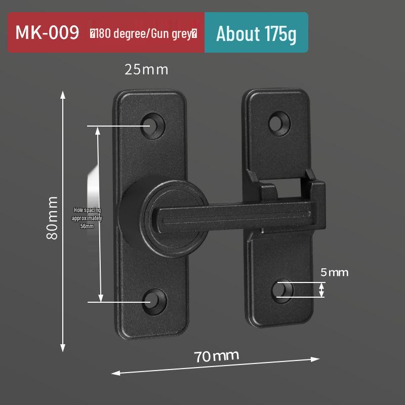 Punch-Free 90° Sliding Door Latch & Lock for Barn, Bathroom, or Toilet Doors