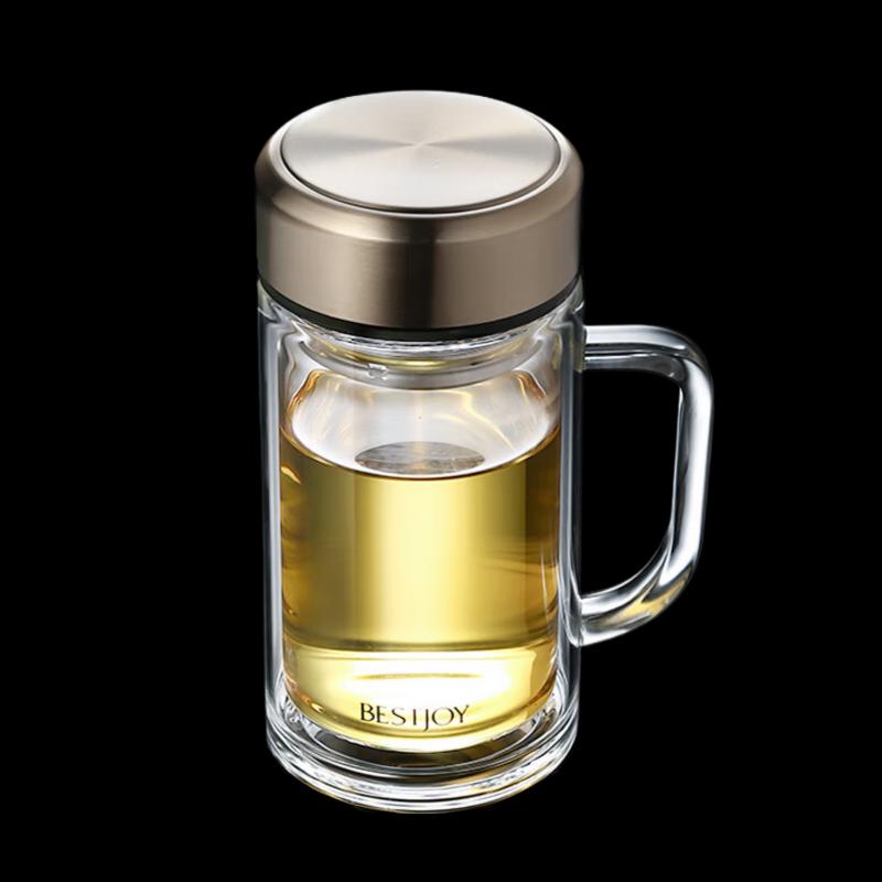 Fuguang Shixi Mingya Double-Layer Glass Office Tea Cup