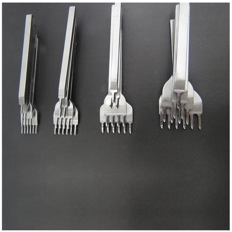 White Steel Diamond Awl Punching & Stitching Tool Set for Leather