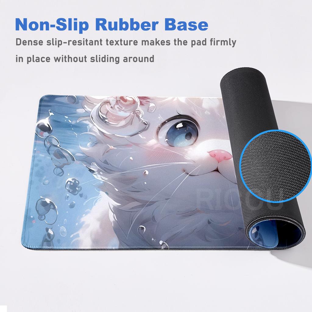 Mouse Pads Anime Gaming Aesthetics Cartoon Cat Pattern Keyboard Rubber Rugs Offices Accessories Professional Mats Free Shipping