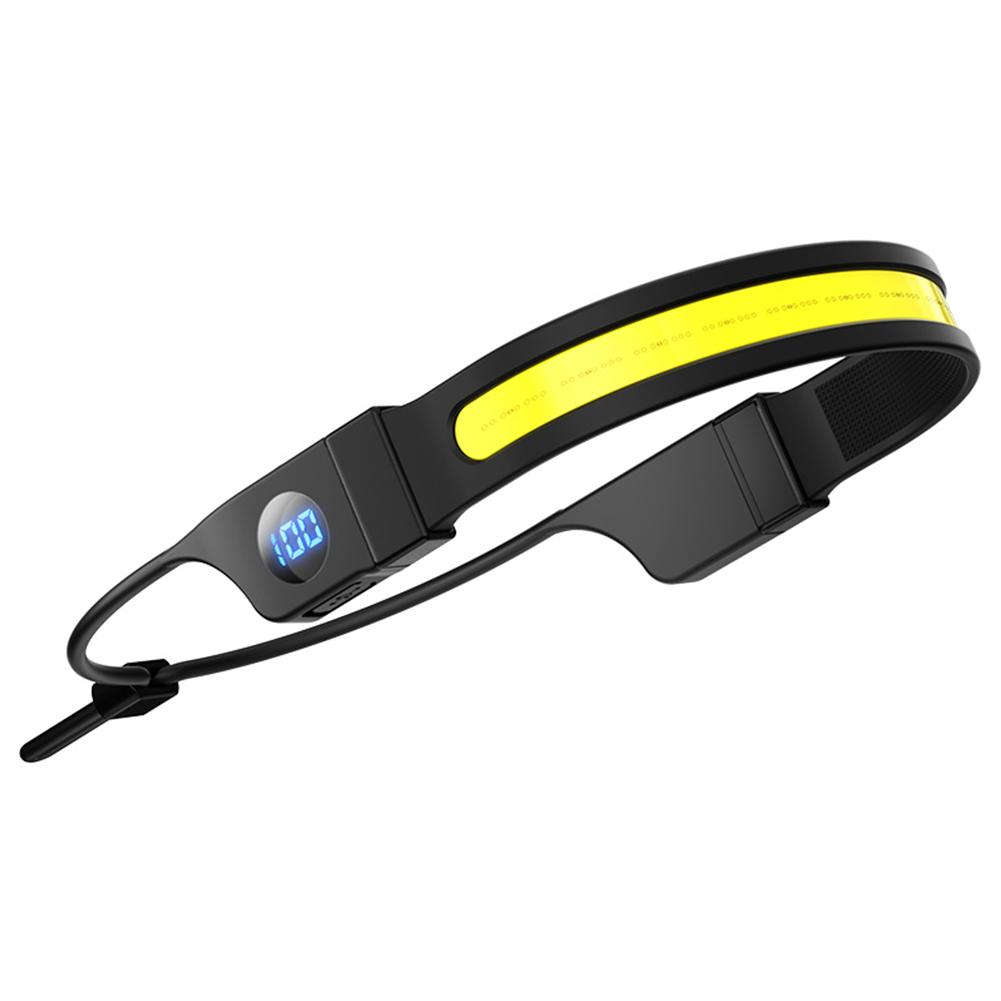 LED+COB Waterproof Headlight 300LM USB Rechargeable 3 Modes Digital Power Dispaly for Camping Dog Walking Fishing Hiking