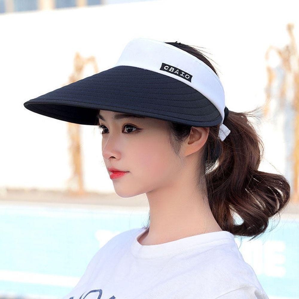 Visor Hat Wide Brim Travel Cycling For Women Women Cap Empty Top Hat Korean Style Hat Sun Hat