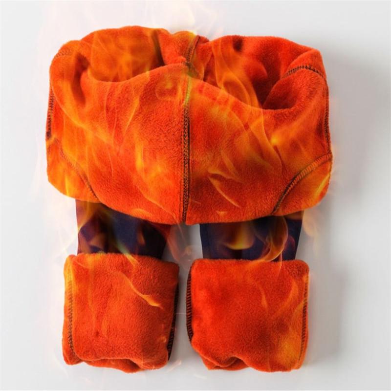 Girls Winter Children Plus Velvet Trousers Thick Warm Solid Color Pencil Pants