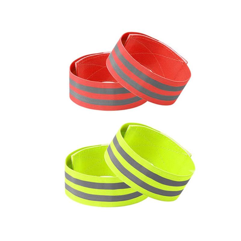 High Reflective Bands Elastic Armband Wristband Ankle Straps 2/4Pcs Safety Reflector Tape Motorcycle Clothing For Night Biking