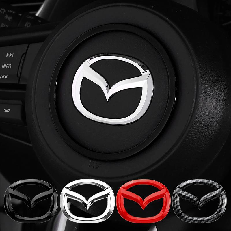 1pcs ABS Car Steering Wheel Center Sticker for Mazda Atenza CX-4 CX-5 Axela Car Interior Stickers Decoration Accessories