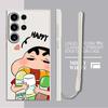 Case for Samsung Galaxy S25 S24 Ultra S23 S21 Plus S22 S20 FE Note 20 10 Ultra S25Edge Phone Cover Cartoon Crayon Shin-chan