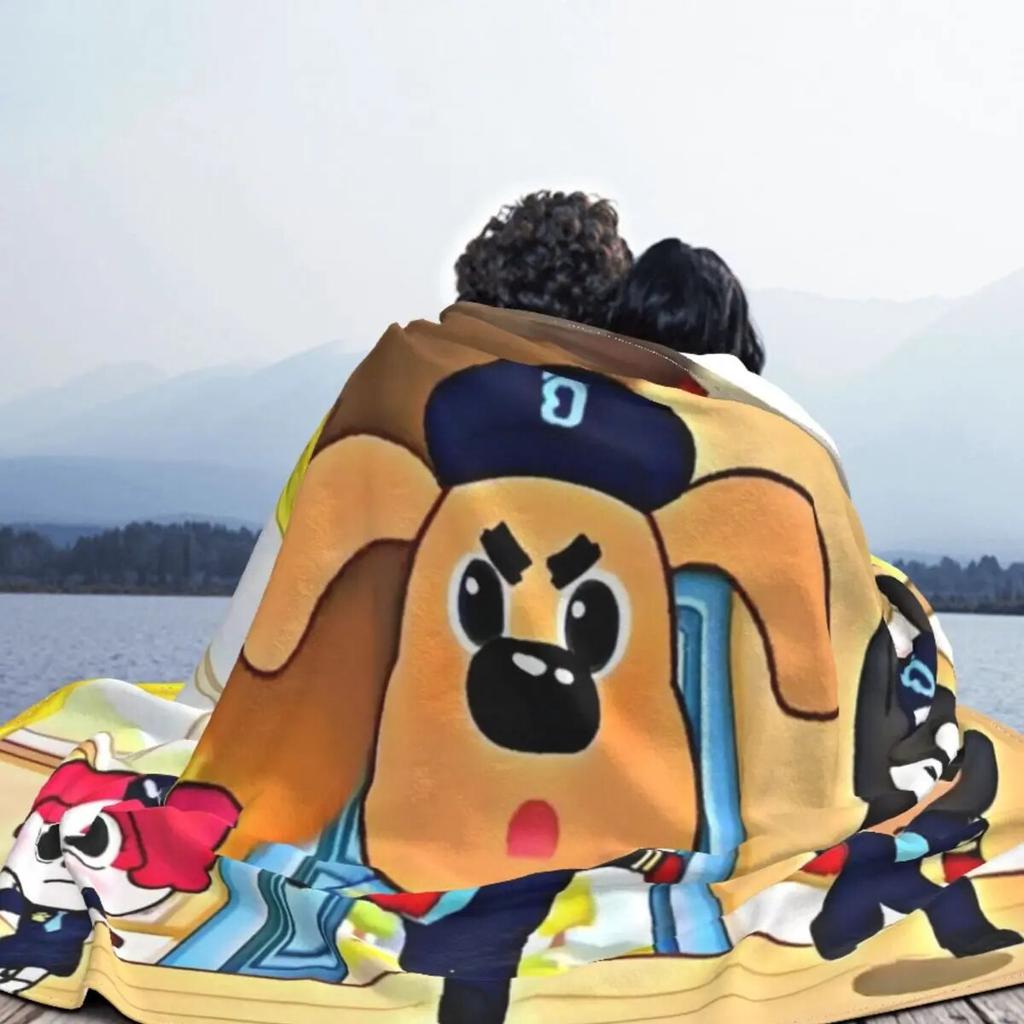Sheriff Labrador Anime Blanket Velvet Print Breathable Super Warm Throw Blankets for Sofa Bedroom Plush Thin Quilt