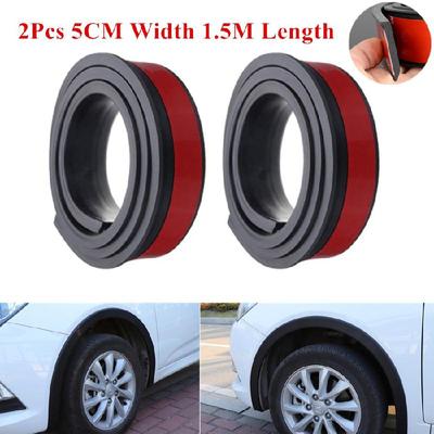 2 pezzi 50 mm striscia di copertura del pannello della ruota dell'auto parafanghi protezione labbro rivestimento in gomma nera
