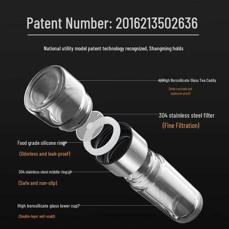 Shangming Tea Infuser Glass Travel Bottle