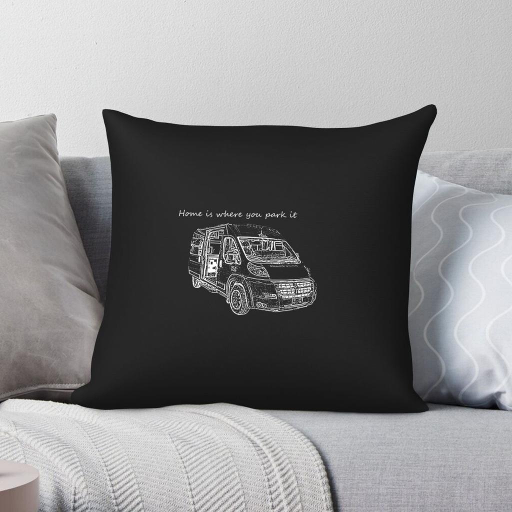Caravan Home Is Where You Park It Square Pillowcase Polyester Linen Velvet Printed Zip Pillow Sofa Cushion Cover Wholesale x