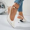 Damen Sommer Mode Sandalen mit spitzer Zehenpartie, Stiletto-High-Heel, Slingback, Geschlossene Zehenpartie, Auch in großen Größen erhältlich.