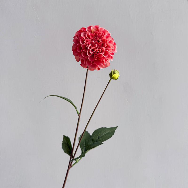 Artificial Moisturizing 2Head Dahlia Real Touch Flowers Bridal Bouquet Wedding Decoration Party Floral Home Decor Dahlia