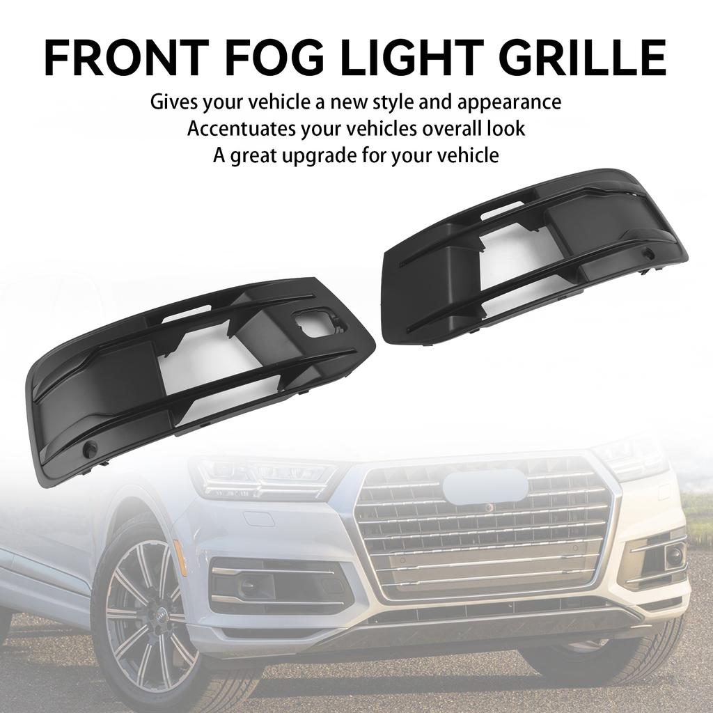 Front Bumper Cover Fog Light Bezel Insert Grill Grille 4M0807682AAEFA 4M0807681AAEFA Fit Q7 2016-2019
