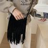 Frosted Versatile Messenger Bag Retro Autumn Bohemian Fringed Shoulder Bag 2025 New Niche Commuter Bag